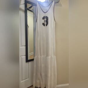 FP Movement by Free People White Maxi Dress with Black Accents